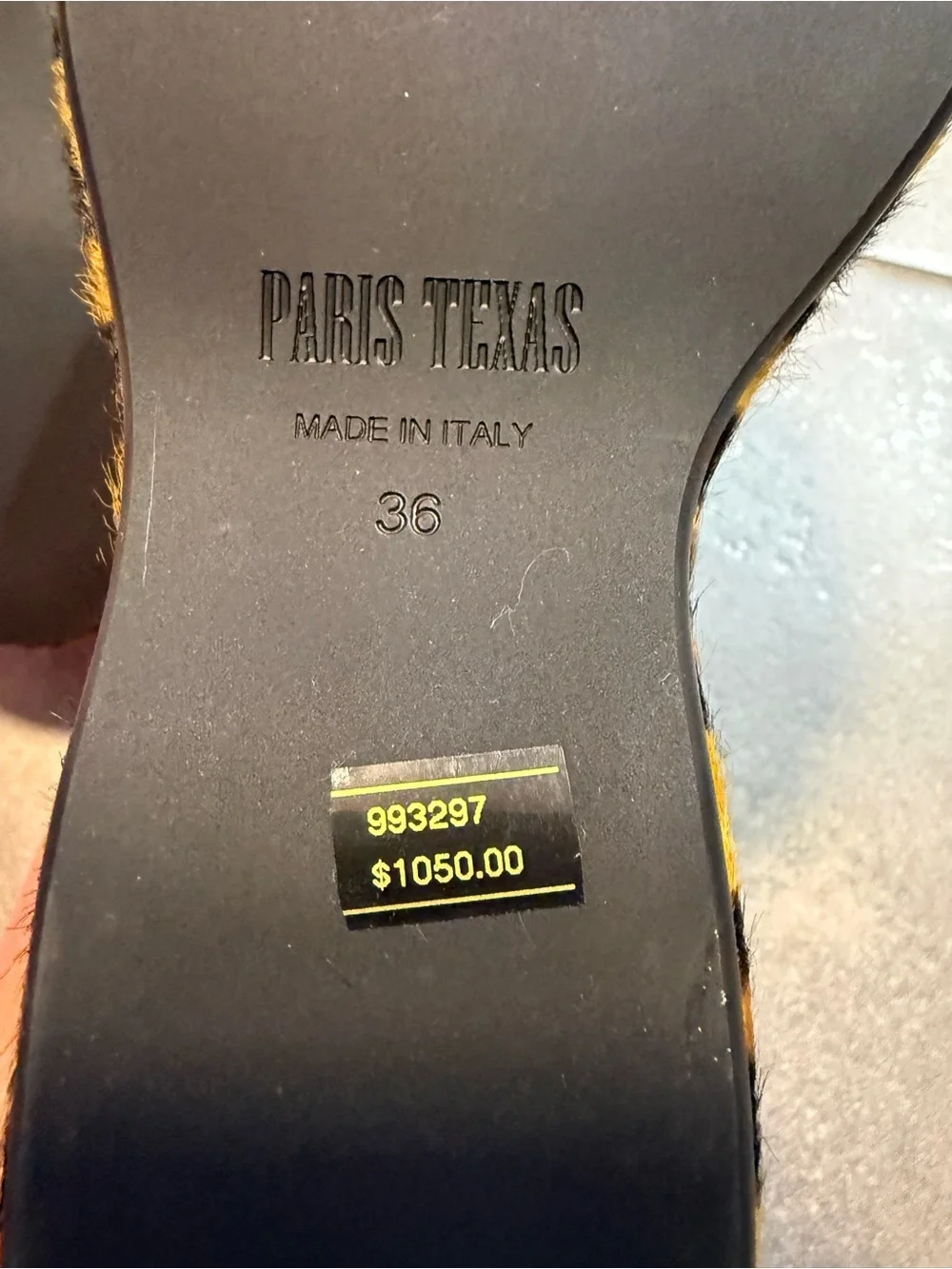 Paris Texas Leopard Platform Slide Sandals - Yellow & Black